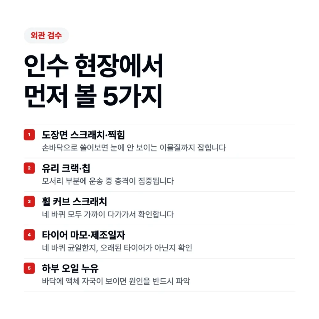 수입차 검수 PDI 인수 현장에서 직접 확인할 사항 카드뉴스 
